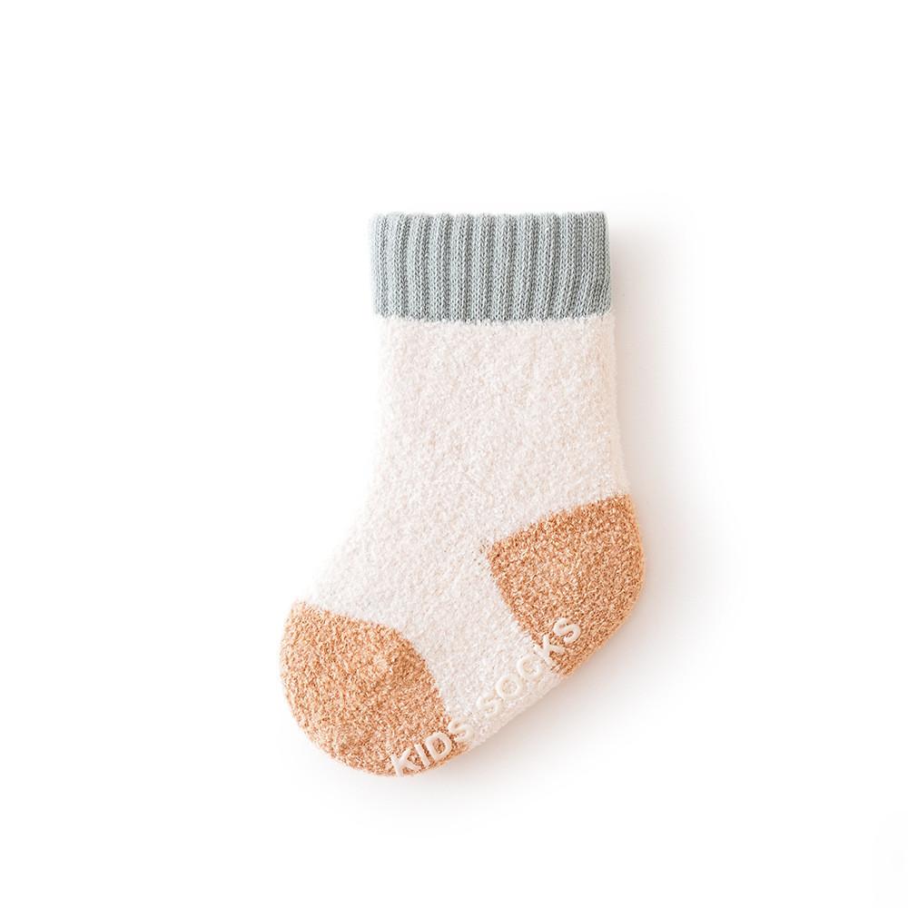 Șosetă pentru bebeluși, simplitate, culoare uni, șosetă de vițel pentru nou-născut, băiat, fată, toamnă, iarnă, din lână de corali, pentru copii mici, șosetă anti-alunecare