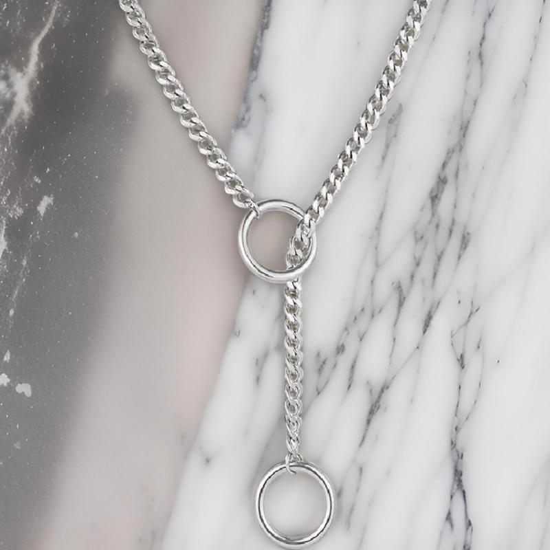 Fashionable Alloy Circle Chain Necklace Versatile Round Chain Necklace Neck Accessory For A Touch Of Punk In Any Outfit