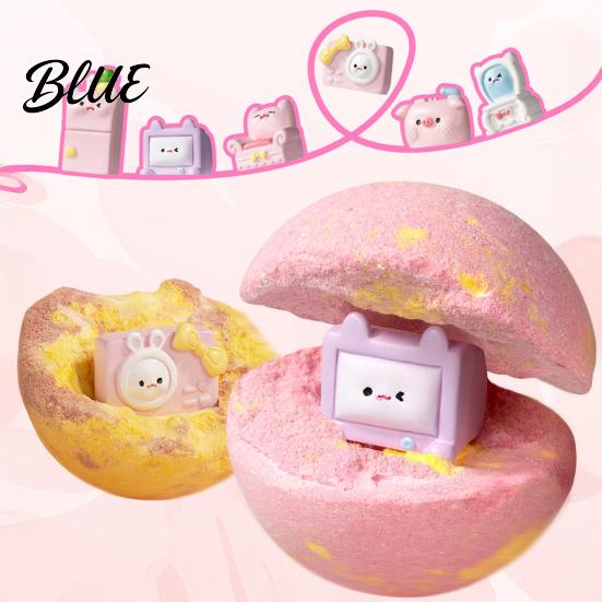 Spa Bath Ball Salt with Surprise Toy Inside Fruity Floral Plants Extract Handmade Natural Sea Bubble Women Men SPA Gift