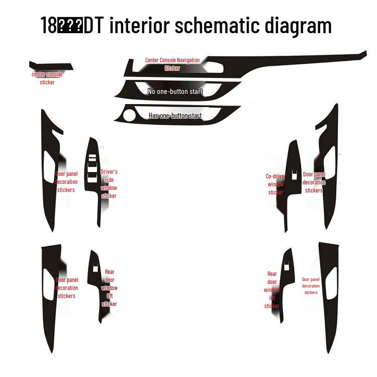 Eado DT Modified Interior Carbon Fiber Decor Sticker for Console & Door Panels