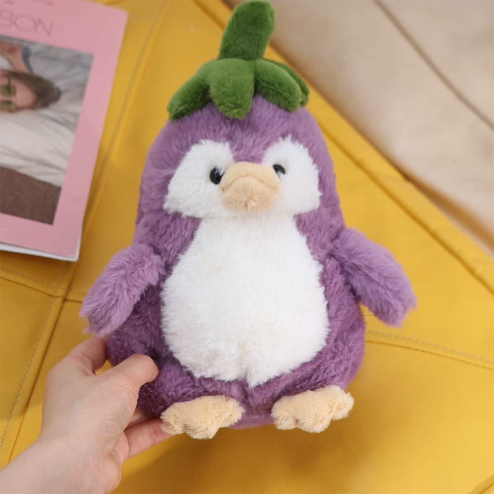 Fluffy Eggplant Penguin Stuffed Toy Soft Stuffed Soft Penguin Doll  Decorate Present
