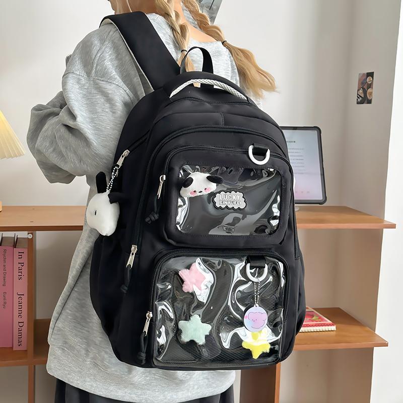 Women's Solid Color Backpack Student Schoolbag Outdoor Small Backpack