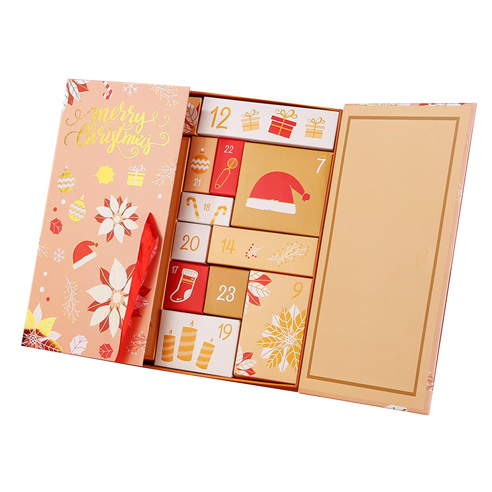 

Пустые коробки для календаря Адвента, самодельные коробки для заполнения с 24 ящиками для праздника As Shown золотой