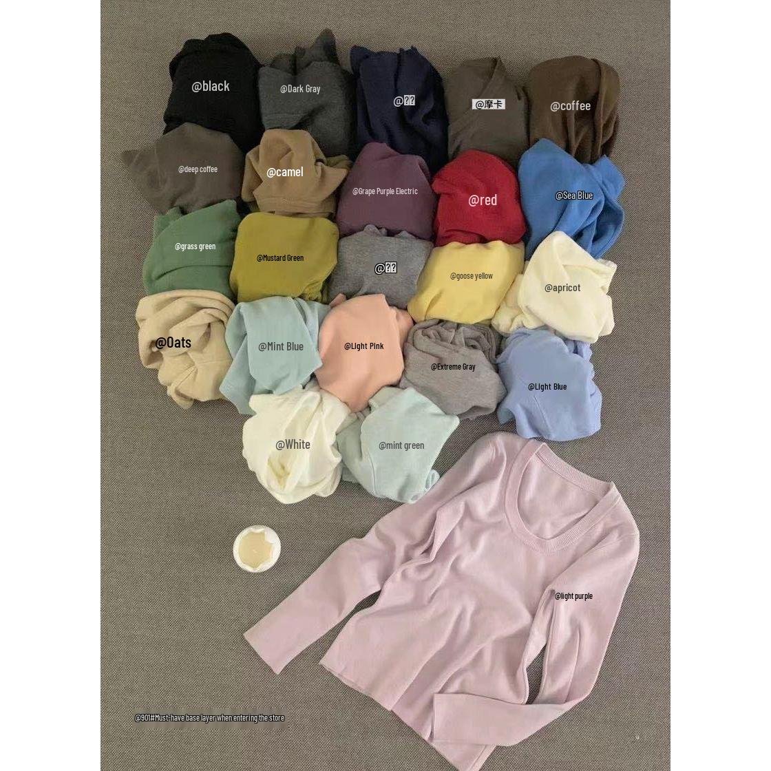 

Korean Style Slimming U-Neck Long Sleeve Knitted Sweater for Women One Size світло-синій колір