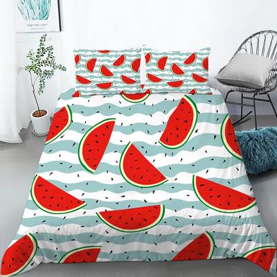 Kawaii Frucht Bettwäsche Set Für Kinder Erwachsene Schlafzimmer Dekor Zitrone Wassermelone Druck Bettbezug Set Einzelbett Doppelbett Queen Size King Size Bettdeckenbezug