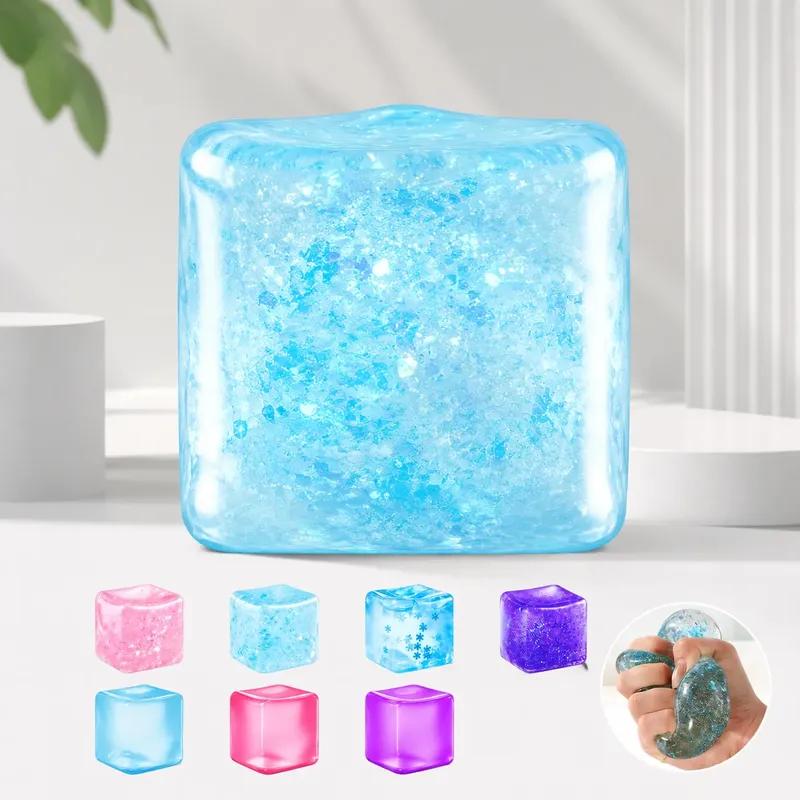 Ice Cube Squishy Fidget Toy For Stress Relief Anxiety Reduction Focus Enhancement Calming Sensory Play Slow Rising Squeeze