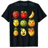 Y2k Fruit Characters Faces Aesthetic Clothes Humor Fruits Tongue Out Gen Z Silly Meme Brainrot Boys Fashion Tshirt Novelty Tees