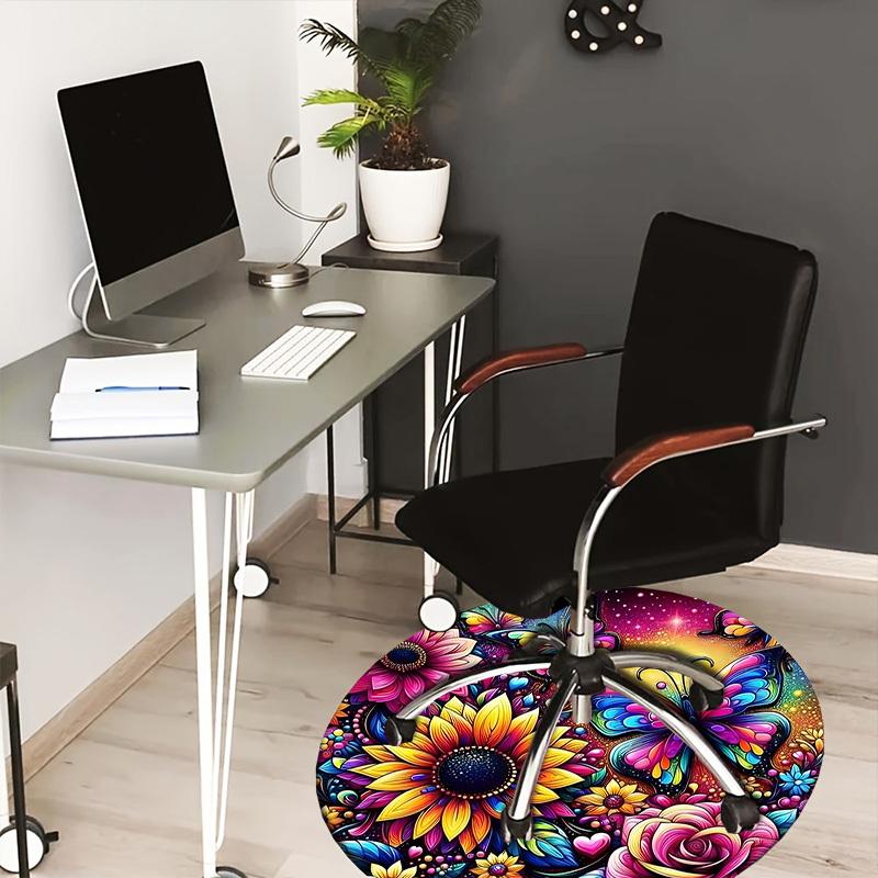 

1pc Office Carpet Chair Mats Colorful Floral Fantasy Perfect for Decorating Office Chairss, Or Bedrooms.YDT543 80cm by 80cm