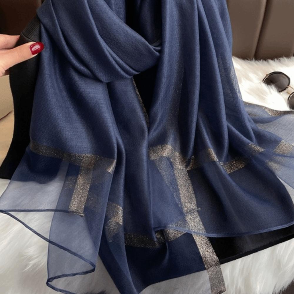 Large Women Hijab Shawls Thin Long Shawls Elegant Luxury Silk Scarf  Beach