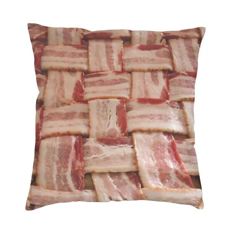 Bedroom Sofa Pillowcases Living Room  Home Decor Bacon Pattern Cushion Covers