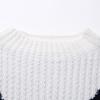 Komom Boka Women's Cashmere Semi-High Neck Sweater with V-Pattern Colorblock