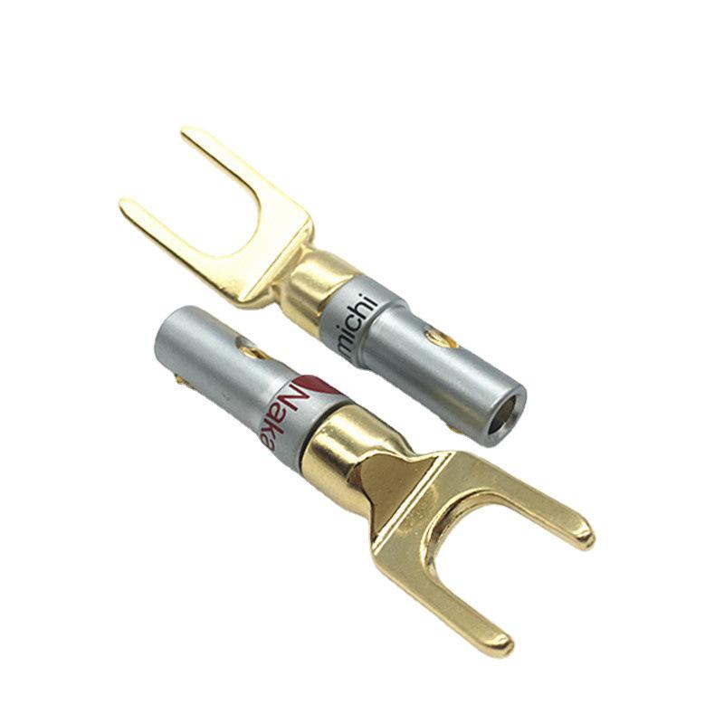 Nakamichi Copper Gold-Plated Audio Connector Set: U-Type, Banana, Video Y-Type, Speaker Plugs