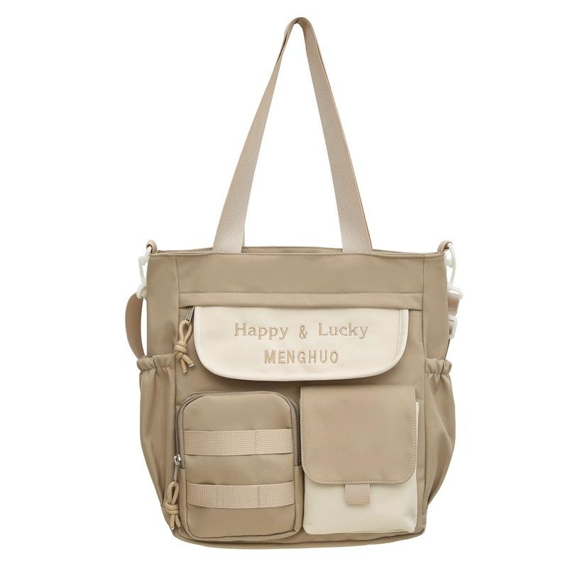Color Satchel Letter Study Bag Student Tutoring Bag Shoulder Bag Style Harajuku
