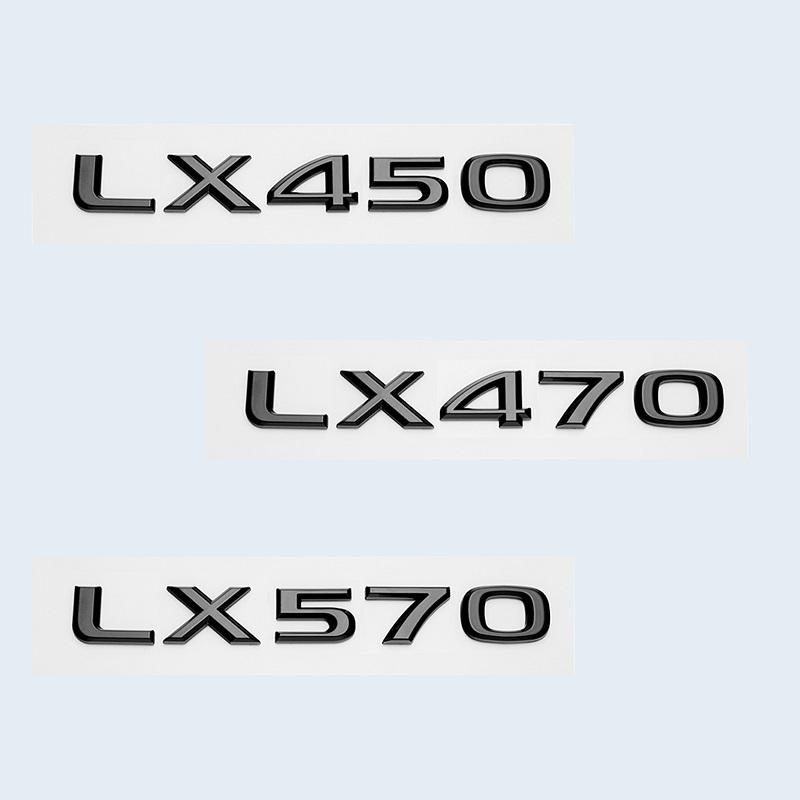 For Lexus LX450 LX470 LX570 Accessories 3D Glossy Black Letters Number Car Rear Trunk Styling Emblem Badge Sticker