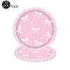 6/12pcs Pink Bow Acrylic KeyChains Coquette Bow Birthday Party Decorations Supplies Gifts for Kids Girls Pink Bow Party Favors