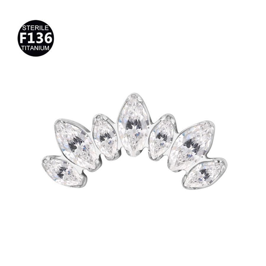 

Пирсинг-пусет F-136 Титан Циркон Лабрет Серьга для губы и уха Украшение для пирсинга тела 1.2 x 12 mm