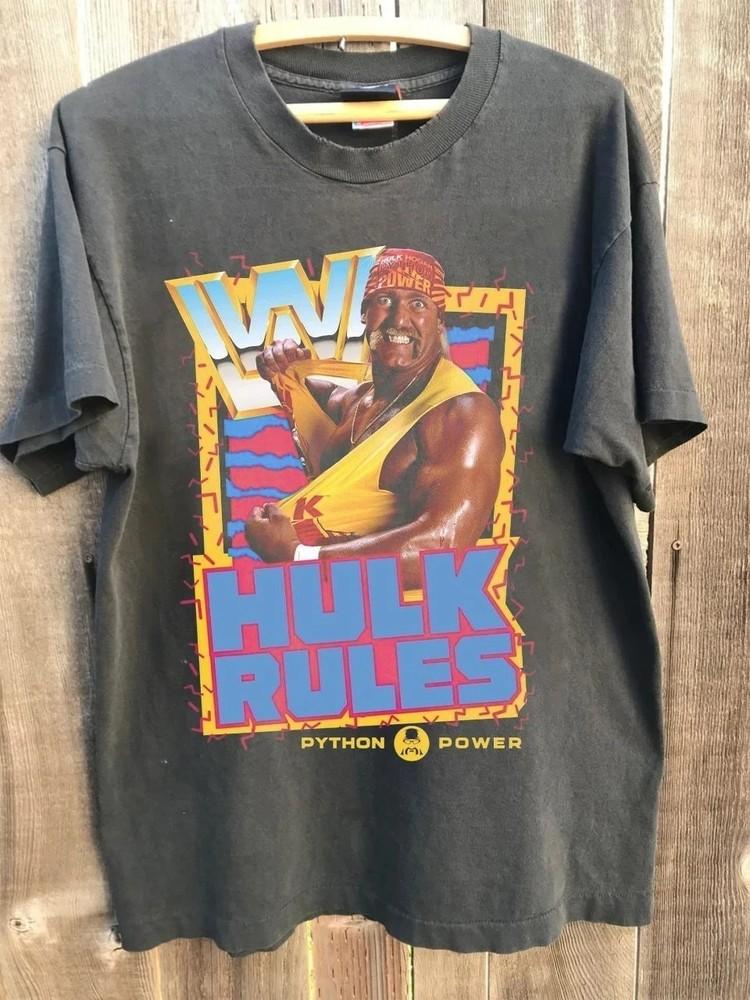 Vintage Hollywood Hogan Hulk Hogan charcoal color reprint shirt Men Women Unisex T-Shirt XXXL