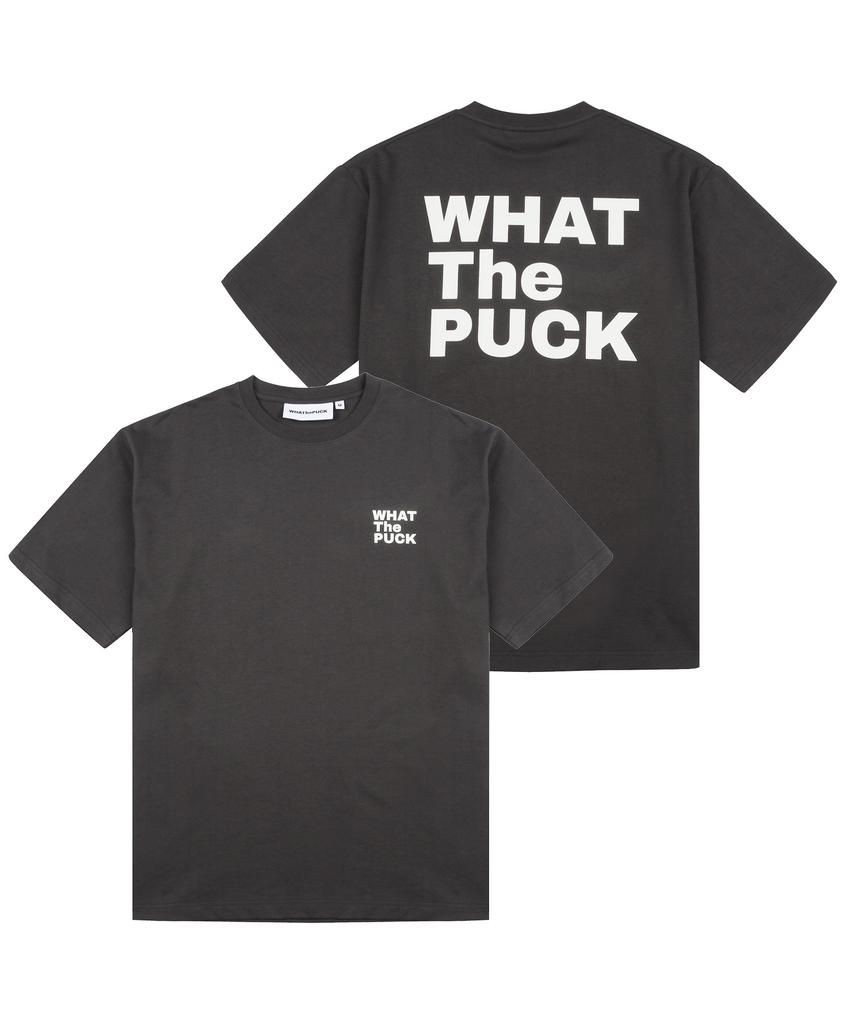 WHATHEPUCK Wtp Vertical Logo T-Shirt Charcoal