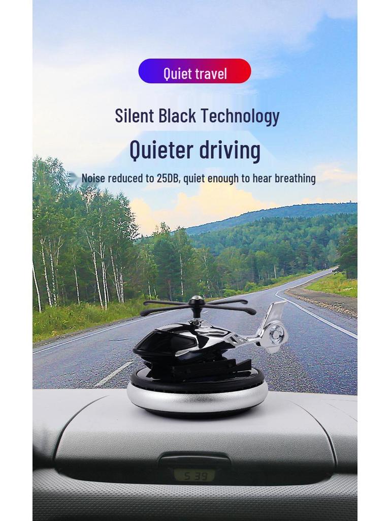 Solar-Powered Rotating Helicopter Car Air Freshener - Perfume Holder for Center Console