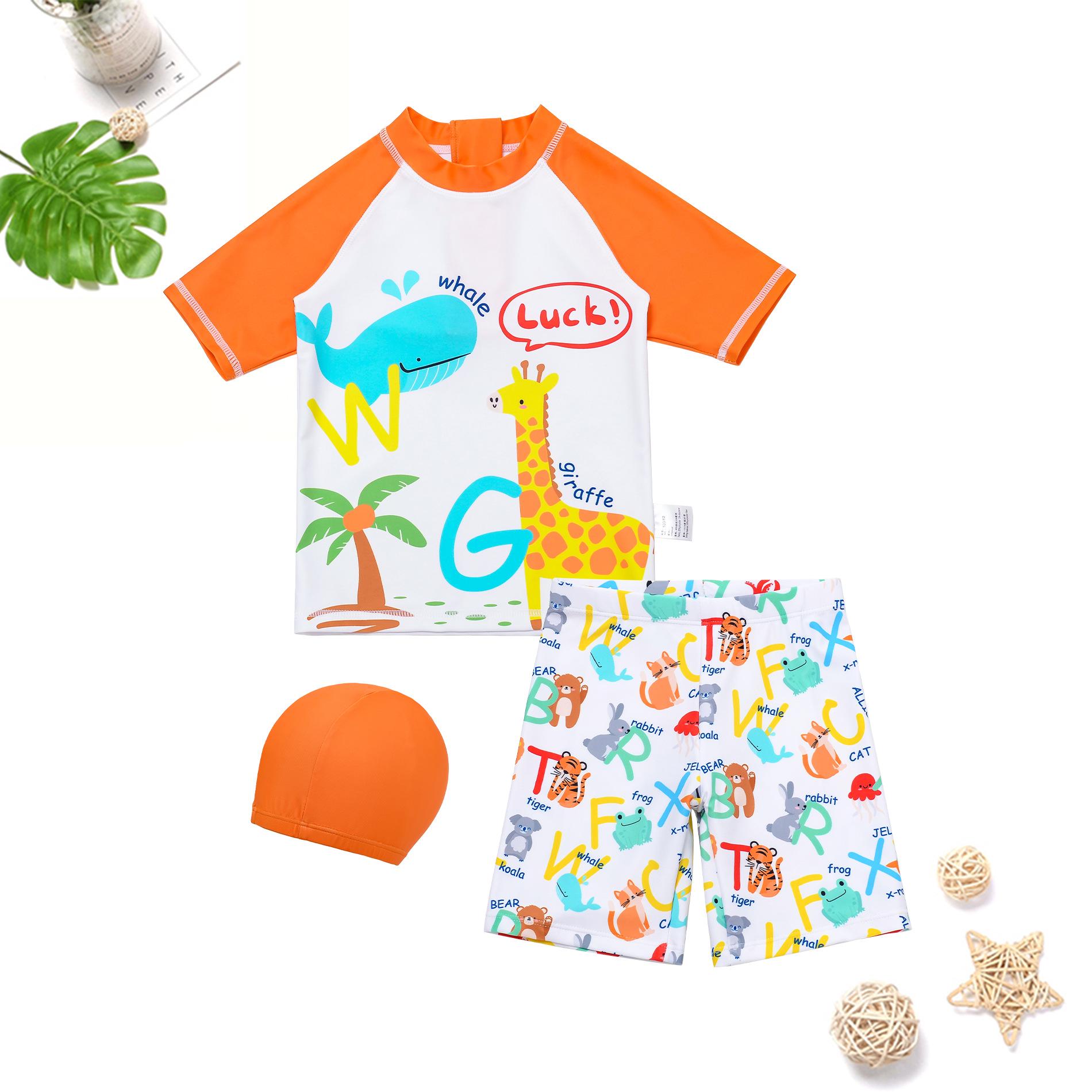 

New Boys Quick-Dry Split Swimsuit Set - S, M, L - Includes Swim Trunks & Professional Beachwear for Children 120 (Height 110cm, Weight up to 19kg)