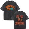 The Life of A Showgirl Album Merch Tshirts Fan Gifts Mens Women Clothing Vintage Washed Cotton Oversized Short Sleeve T Shirts