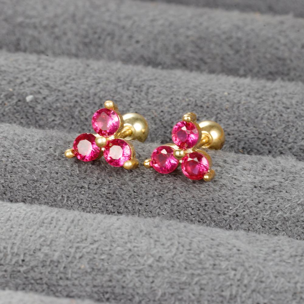 Korean Earrings Geometric Triangle Color Piercing Ear Stud Ximang Seller in Europe and America Mini Bone Studs Simple