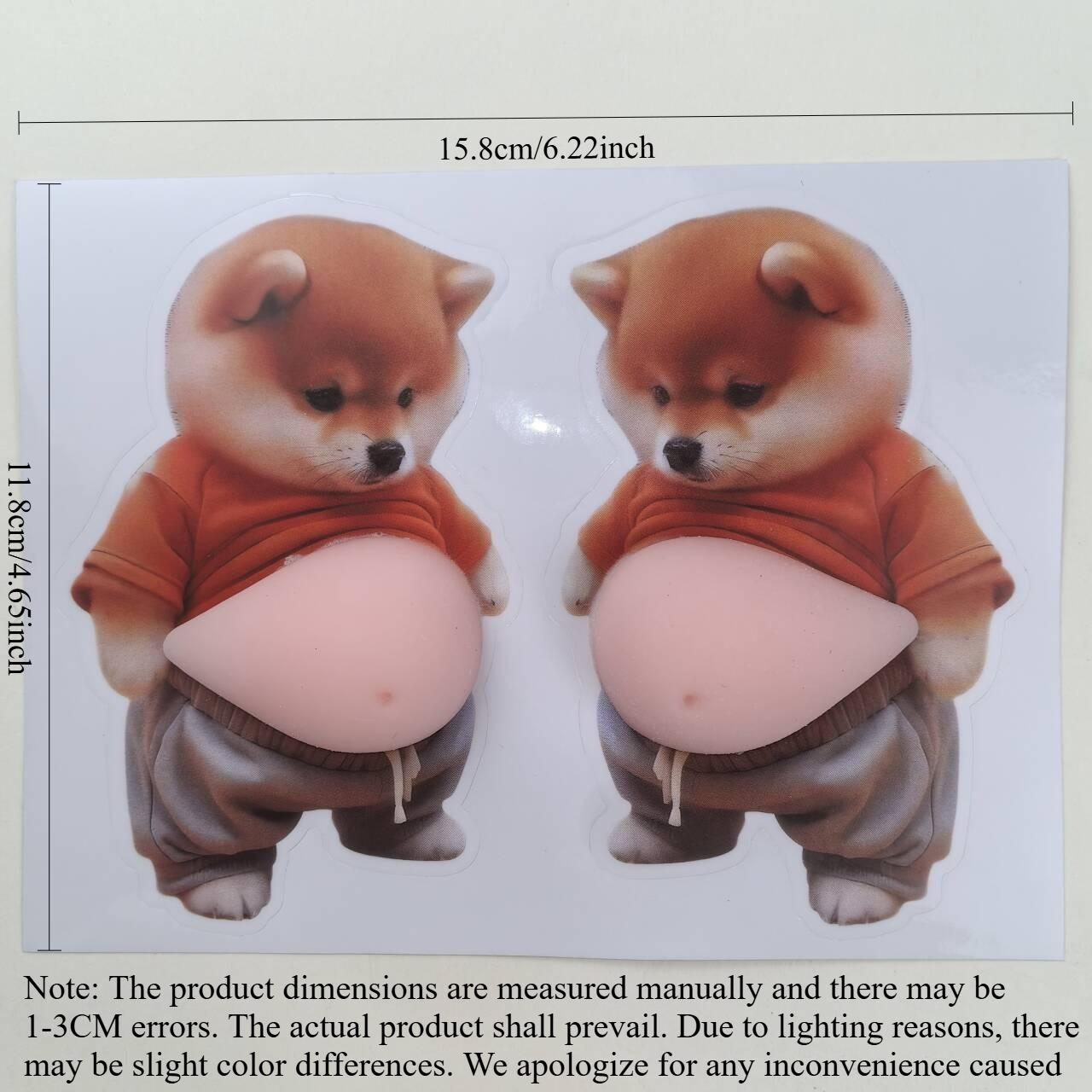 Adorable Puppy Man Big Belly Squeeze Toy Fat Puppy Dog Car Sticker for Creative and Stress - Relieving Decor