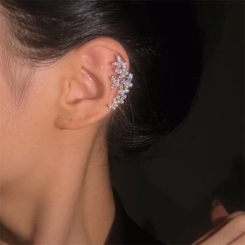 

Цирконові сережки-метелики-ельфи Елегантні модні жіночі сережки без пірсингу, блискучі кришталеві цирконові затискачі для вух, ювелірні вироби, аксесуари, подарунки B2-Right Ear