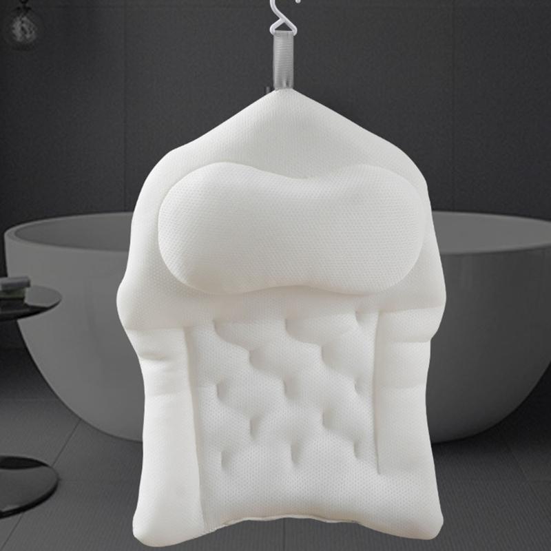 Waterproof Bathtub Neck Cushion Soft Headrest For Relaxation Fit All Size Easy Setups Spa Massage Accessory Polyester