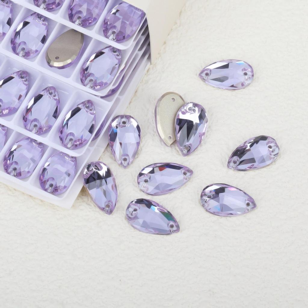 K9 Měkké Sklo Slza Dvouotvorové Drahokamy Vrtané pro DIY - Nepravidelné Barevné AB Diamanty