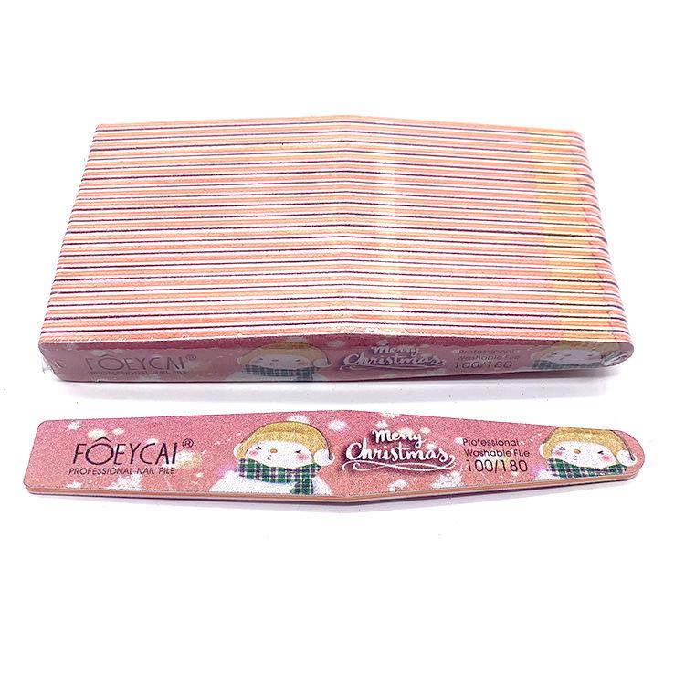 Christmas Snowman Wear-Resistant Washable Nail File for Shaping & Polishing ромба