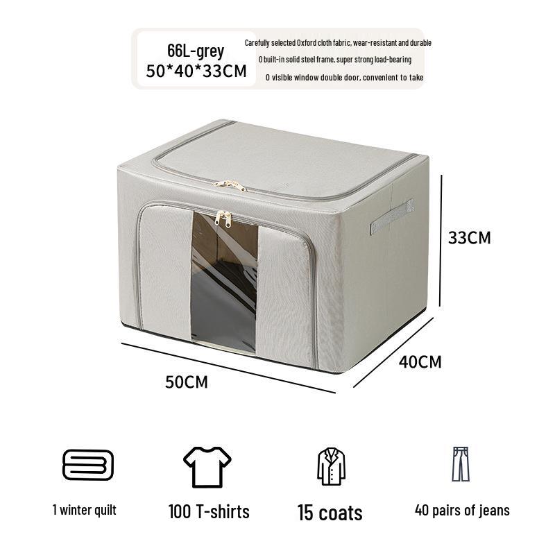 Foldable Clothes Storage Box with Single Window, Large Capacity, Dustproof & Moistureproof