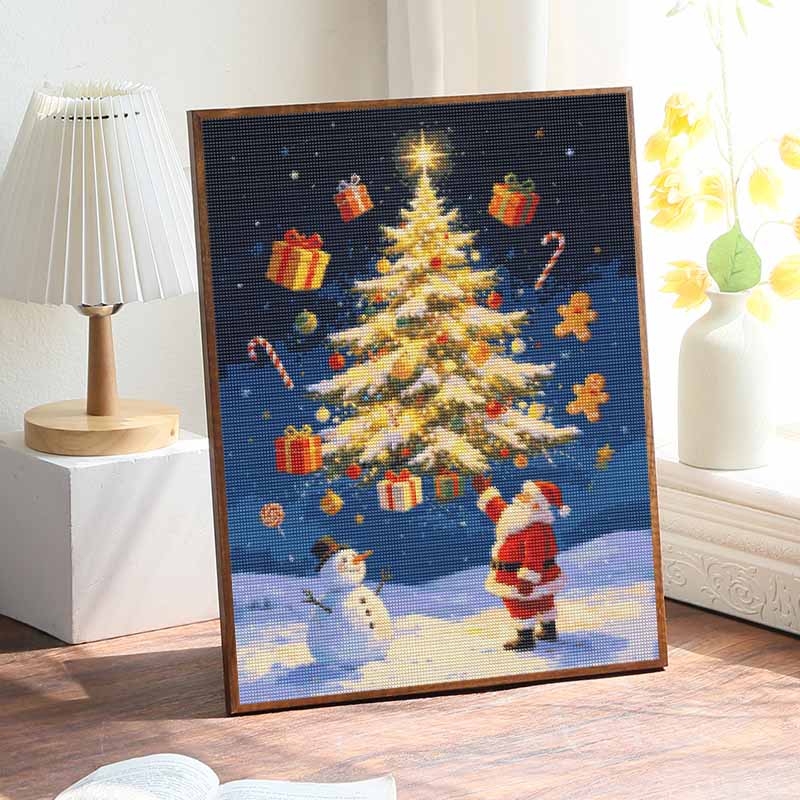 DIY 5D Diamond Painting Kit Christmas Tree Santa Full Drill Rhinestone Art Canvas Relaxing Creative Craft for Home Wall Decor Gift