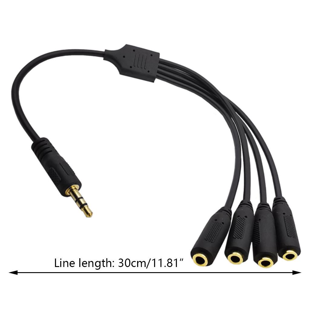 3.5mm Audio Cable, One Point Four Extension Cable, DC3.5 Stereo Male, Divided Into 4 DC3.5 Stereo Female,Level 3