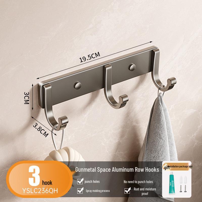 Punch-Free Space Aluminium-Klebehaken für Badezimmer, Küche und zum Aufhängen von Kleidern