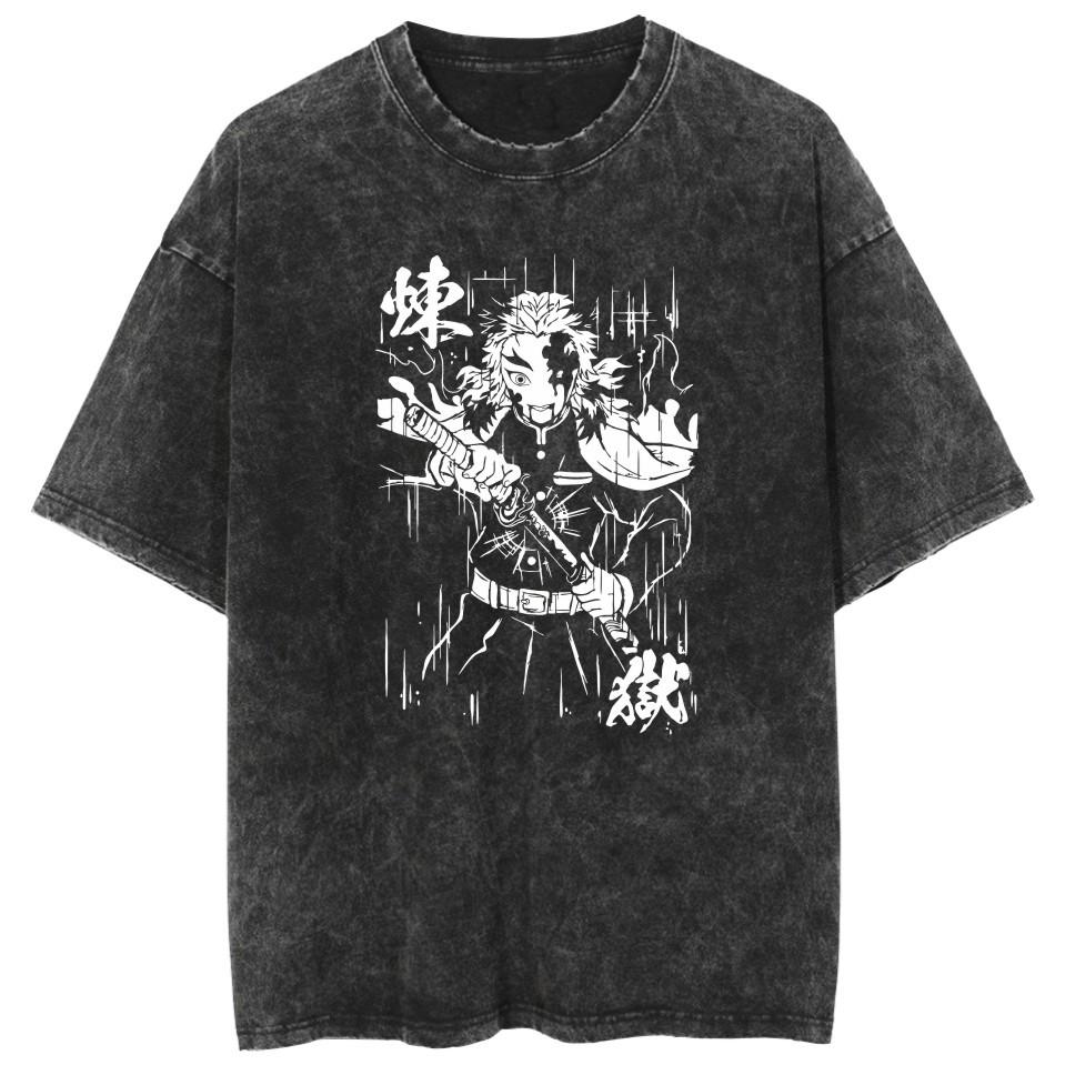 Anime Demon Slayer Kamado Nezuko Kawaii Printed T-shirt Men Women Casual Tshirts Washed Cotton Tee Harajuku Male Manga T Shirt