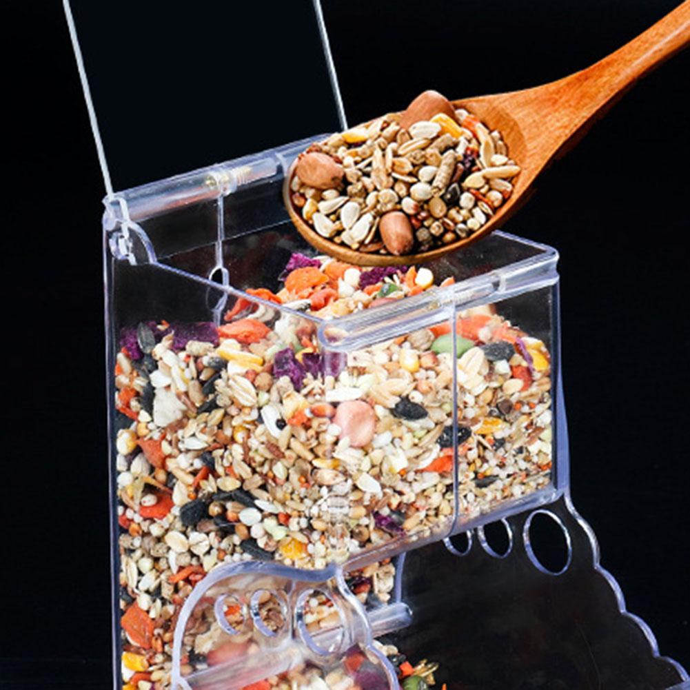 Samll Animal Hamster Automatic Food Feeder Transparent Plastics  Strong Simplicity Clear Overturn Prevent Feeder