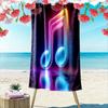 Glowing Neon Music Note Design Patterned Beach Towel Quick Dry Perfect for Travel Outdoor Sports Jogging the Beach and Swimming