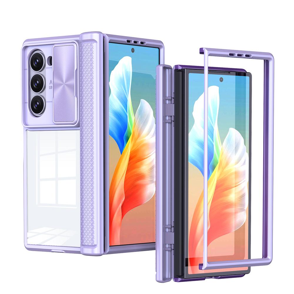 Transparente Handyhülle mit Scharnierschutz für Samsung Z Fold 6 5 Fold6 Fold5 5G Stoßfest Klare Acryl-Schutzhülle