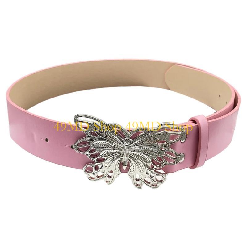 

49MD Fashion Enthusiasts PU Belt for Skirt Female Waist Belt with Butterfly Buckle розовый