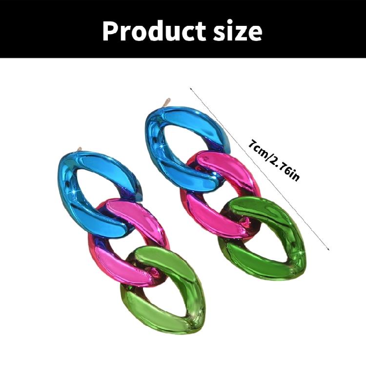 Elegant Candy Color Chain Earrings Stylish Chain Earrings Dangle Earring In Assorted Color For Fashion Enthusiasts