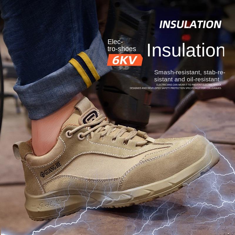 Labor Insurance Shoes Anti-smashing, Non-slip and Breathable Plastic Steel Head Construction Site Wear-resistant and Dirt-resistant Work Shoes