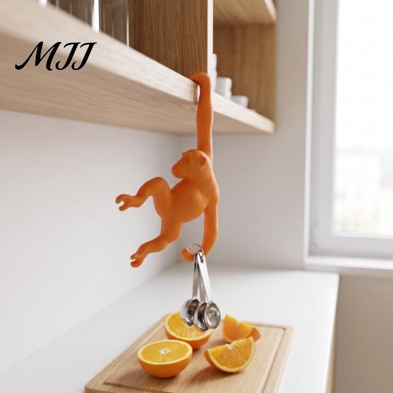 Fun Banana Stand Monkey Hook, 3D Printed under Cabinet Kitchen Hanger Storage Funny Preservation Tool Design Holder Hook for Bananas, Keys,