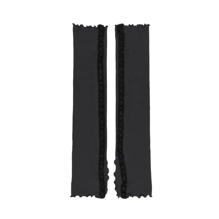Frill Slit Leg Warmers Charcoal