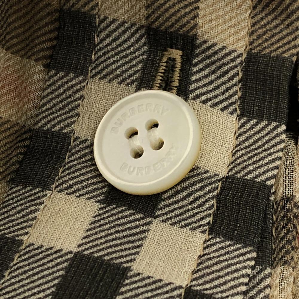 BURBERRY Check pattern see-through Blouse Shirt Long sleeve shirt