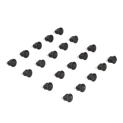 20 Pièces Interrupteur LED de Voiture Tête Ronde Bateau Étanche Durable Facile à Installer Accessoires Automobiles DC12V 20A