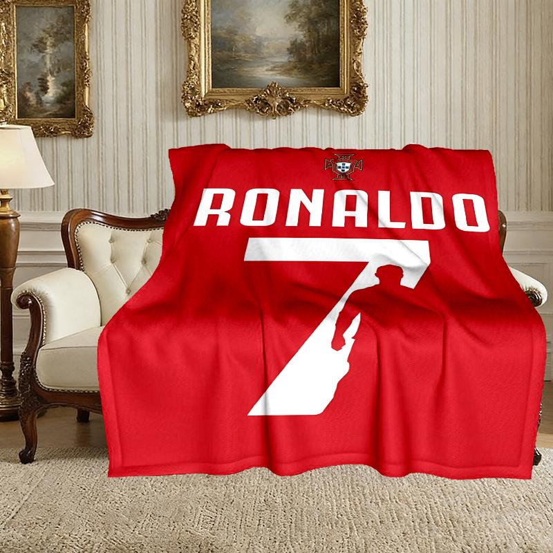 Cristiano Ronaldo Pattern Blanket, Cozy Blanket for All-Season Comfort on Sofas, Beds, Office, Car, Camping and Travel