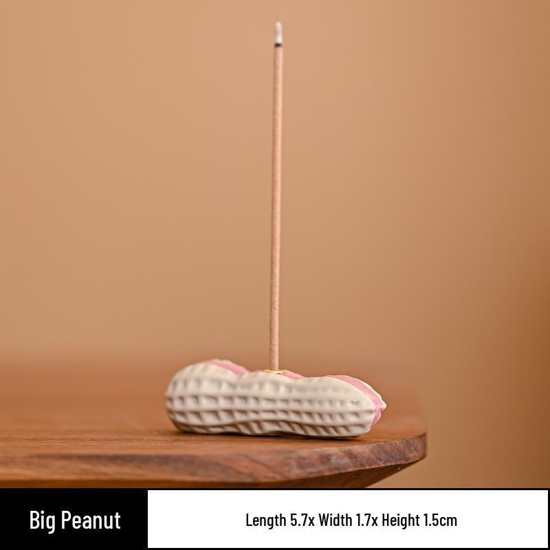 Creative Ceramic Peanut Incense Holder for Home and Office