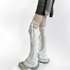 Y2k Women Leg Warmer Soft Solid Color Over The Knee Tie-up Thigh-high Leg Warmers Socks for Party Street