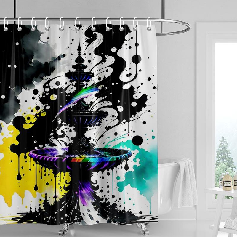 Colorful Chandelier Shower Curtain-Vibrant Multicolor Bulb, Gourmet Waterproof, Artistic Bathroom Decor 180x180cm